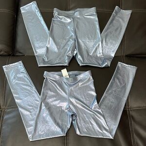Kids Old Navy Shiny Blue Leggings